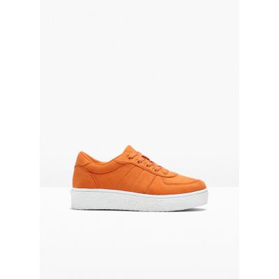 Sneakersy na podeszwie platformie bonprix pomarańczowy