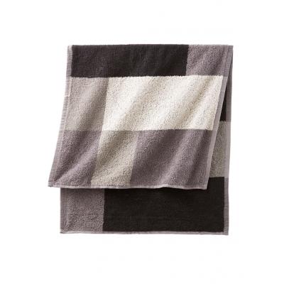 Ręczniki z nadrukiem w kolorowe kwadraty bonprix czarno-biało-szary