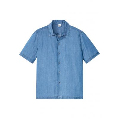 Koszula z krótkim rękawem, przyjazna dla środowiska,tencel ™ bonprix niebieski "bleached”
