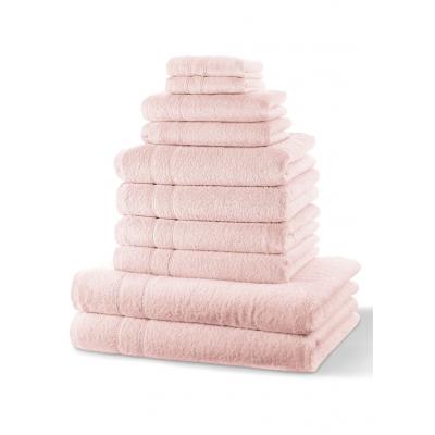 Komplet ręczników (10 części) bonprix jasnoróżowy