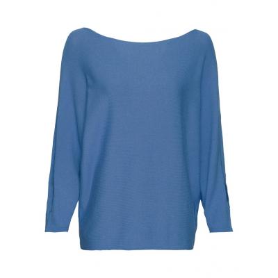 Sweter z rękawami "nietoperz" bonprix kryształowy niebieski