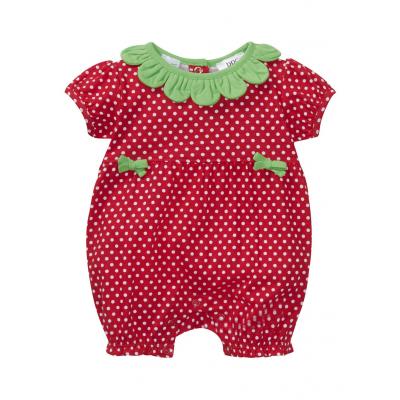 Pajacyk niemowlęcy z krótkim rękawem, bawełna organiczna bonprix czerwony truskawkowy