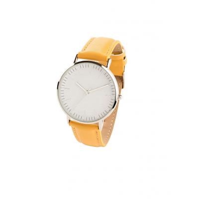 Zegarek na rękę bonprix żółty szafranowy - srebrny kolor