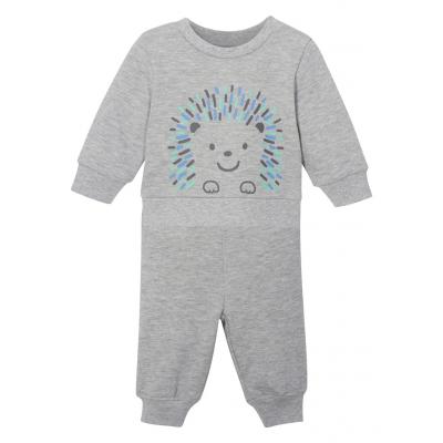Bluza dresowa niemowlęca + spodnie (2 części), bawełna organiczna bonprix jasnoszary melanż