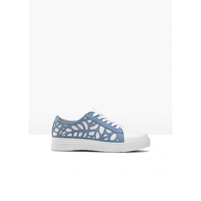 Sneakersy jana, przyjazne dla środowiska, tęgość h bonprix biało-niebieski