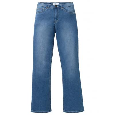 Miękkie dżinsy ze stretchem slim fit bootcut bonprix niebieski "bleached”
