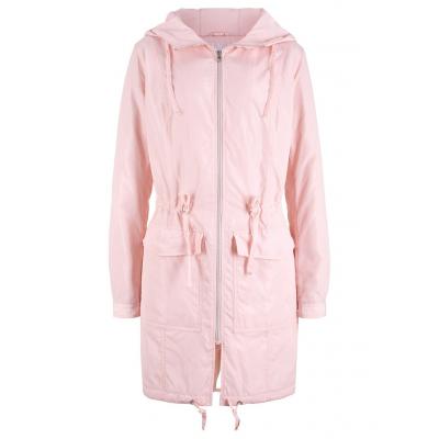 Lekki płaszcz outdoorowy z kapturem bonprix pastelowy jasnoróżowy