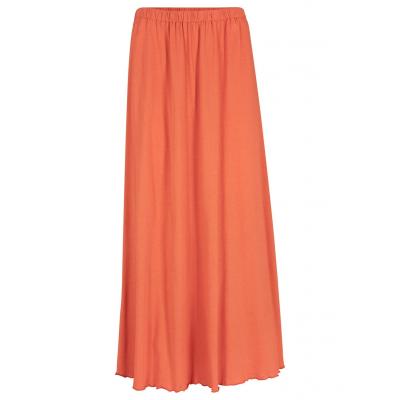 Długa spódnica z dżerseju bonprix pomarańczowy miedziany