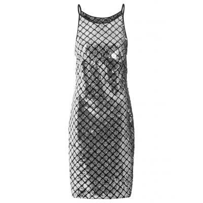 Sukienka z cekinami bonprix czarno-srebrny