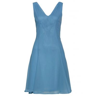 Sukienka szyfonowa bonprix matowy niebieski