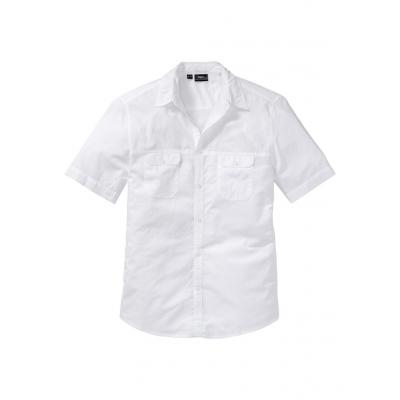Koszula z krótkim rękawem bonprix biały