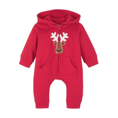 Kombinezon dresowy niemowlęcy  w bożonarodzeniowym stylu, bawełna organiczna bonprix czerwony