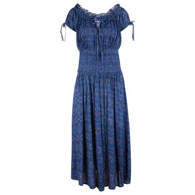 Sukienka midi z nadrukiem bonprix niebieski z nadrukiem