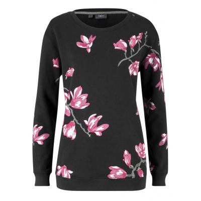 Bluza z kwiatowym nadrukiem bonprix czarny w kwiaty