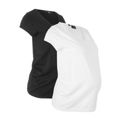 Shirt ciążowy basic (2 szt.) bonprix czarny + biały