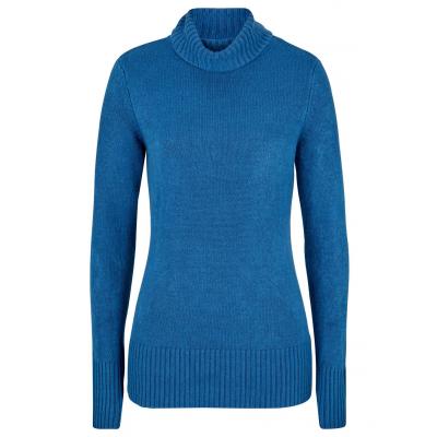 Sweter z golfem bonprix niebieski polarny