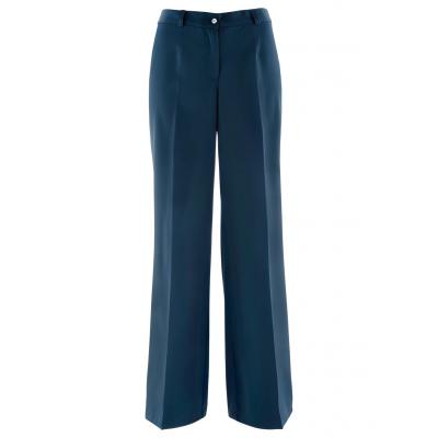Spodnie ze stretchem i wygodnym paskiem w talii flared bonprix ciemnoniebieski