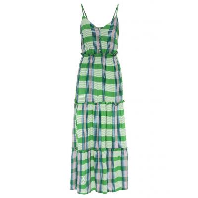 Sukienka midi z plisą guzikową bonprix zielony