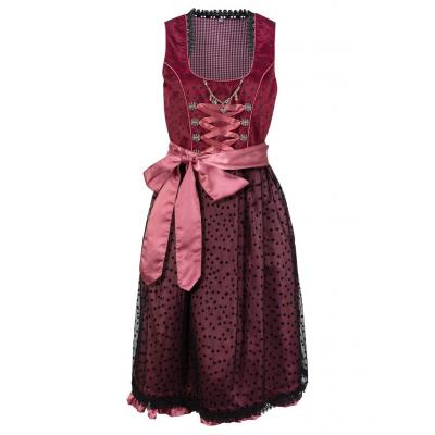 Sukienka w ludowym stylu w serca bonprix czerwony rubinowy z nadrukiem