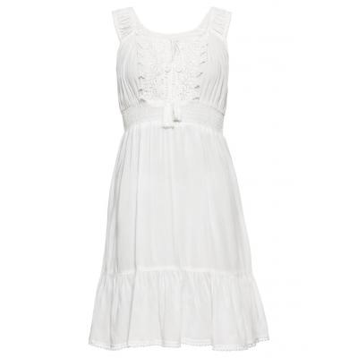Sukienka z koronką bonprix biały