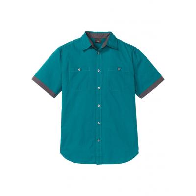 Koszula z krótkim rękawem bonprix kobaltowo-turkusowy
