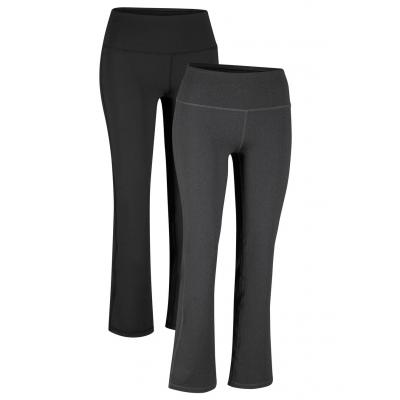 Spodnie sportowe shape, długie, level 1 (2 pary) bonprix czarny + antracytowy melanż