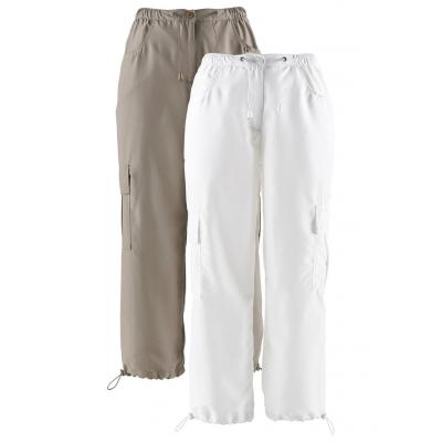 Spodnie 7/8 (2 pary) bonprix brunatny + biały