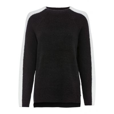 Sweter oversize z kontrastowymi paskami bonprix czarno-biały
