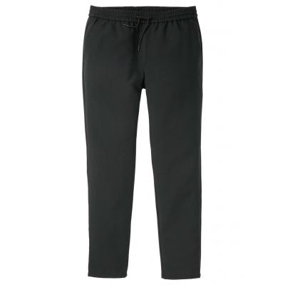 Spodnie garniturowe slim fit tapered z gumką w talii bonprix czarny