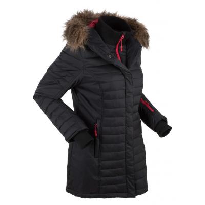 Długa kurtka outdoorowa pikowana bonprix czarny