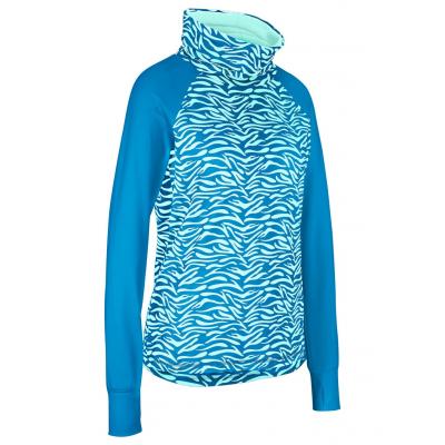 Shirt funkcyjny sportowy, długi rękaw bonprix niebieski polarny - morski pastelowy w paski zebry