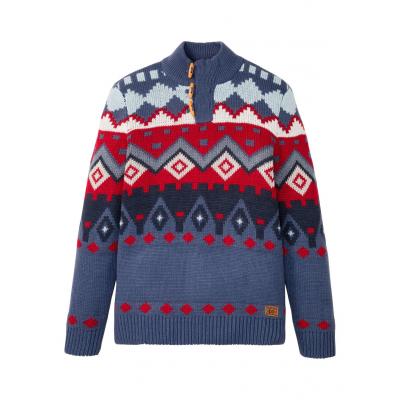 Sweter w norweski wzór bonprix indygo - w norweski wzór