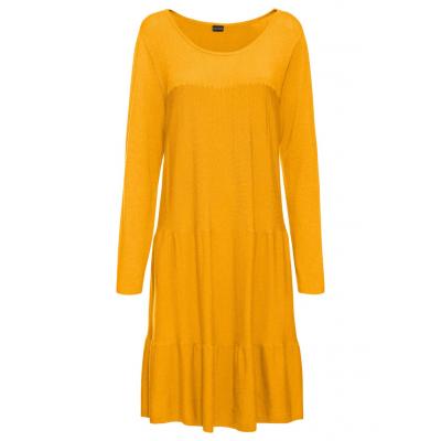 Sukienka dzianinowa bonprix żółty szafranowy