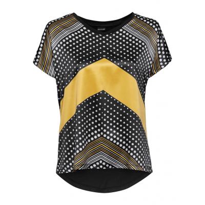 Shirt bonprix czarno-żółty w graficzny wzór