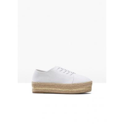 Sneakersy na podeszwie platformie bonprix biały