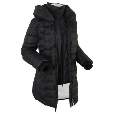 Krótki płaszcz outdoorowy 2 w 1, pikowany bonprix czarny