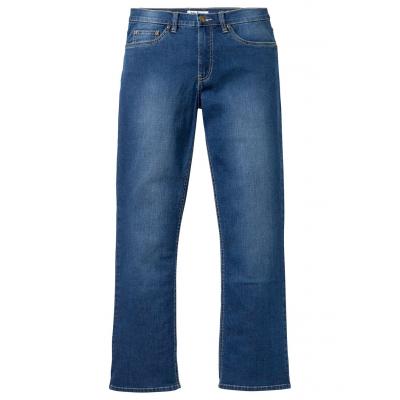 Miękkie dżinsy ze stretchem slim fit bootcut bonprix niebieski "stone”