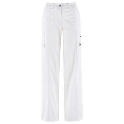 Spodnie bojówki loose fit bonprix biały