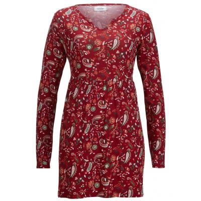 Tunika shirtowa, tencel™ lyocell bonprix czerwony rubinowy - paisley