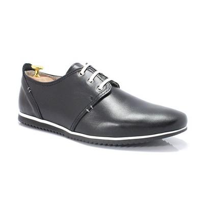 Kent 209 czarne - męskie wygodne buty ze skóry