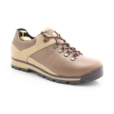 Kent 290 brązowe - trekkingowe buty męskie ze skóry - brązowy || beżowy