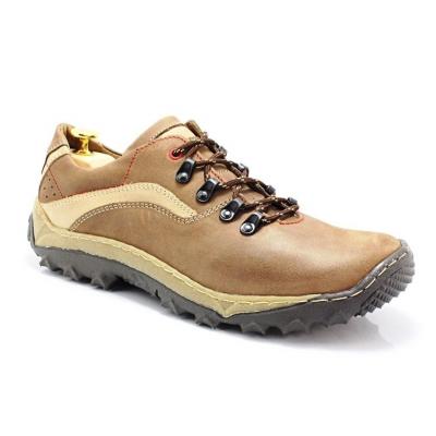 Kent 268 brąz - polskie buty trekkingowe, skóra - brązowy || beżowy