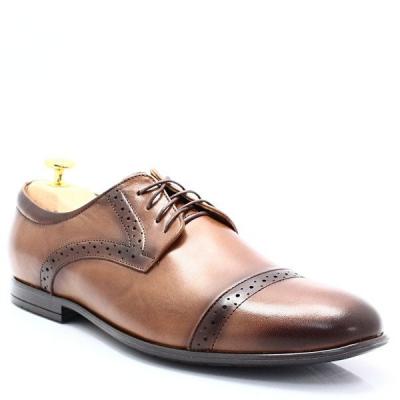 Lavaggio 330 brązowe - polskie wizytowe buty, skóra - brązowy