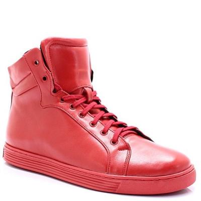 Kent 306s czerwone - wysokie buty ze skóry - czerwony