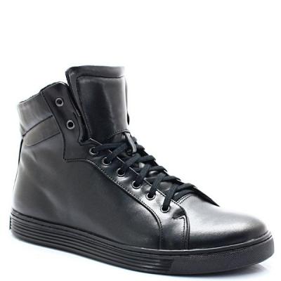 Kent 306s czarne - wysokie buty ze skóry - czarny