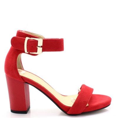 Tymoteo 2661/2 czerwone- sandały na słupku - czerwony