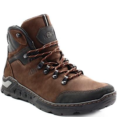 Kent 514 brązowe - męskie buty zimowe - brązowy