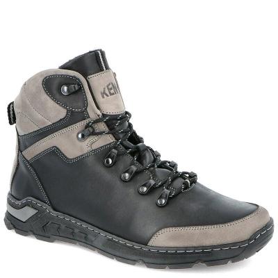 Kent 514 czarno-szare - męskie buty zimowe - szary || czarny