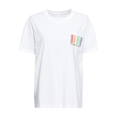T-shirt pride bonprix biały z nadrukiem