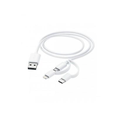HAMA KABEL USB - micro-USB/Lightning/USB-C 1M HAMA biały